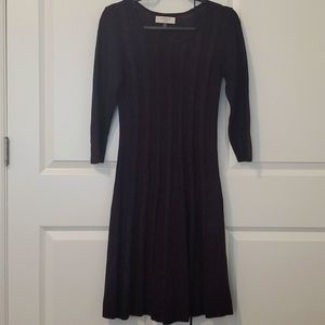 Kasper Dark Purple Cable Knit Sweater Dress